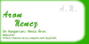 aron mencz business card