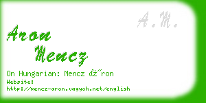 aron mencz business card